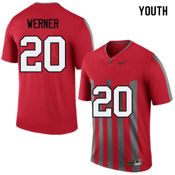 Youth #20 Pete Werner Ohio State Buckeyes College Football Jerseys Sale-Throwback